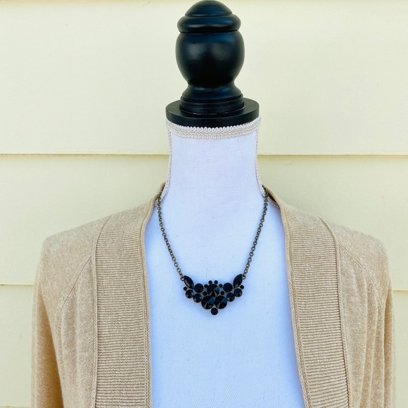 J. Crew Jewelry - J Crew Black Bead Antique Gold Tone Necklace